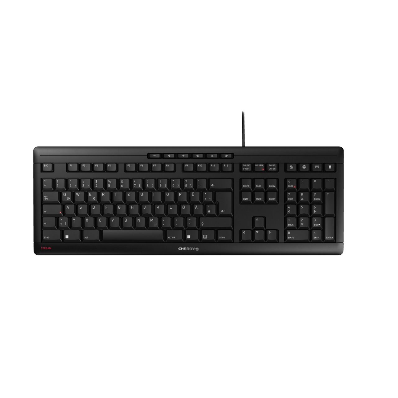 Cherry Stream 3.0 Keyboard Wired USB Keyboard, QWERTY (US), Black