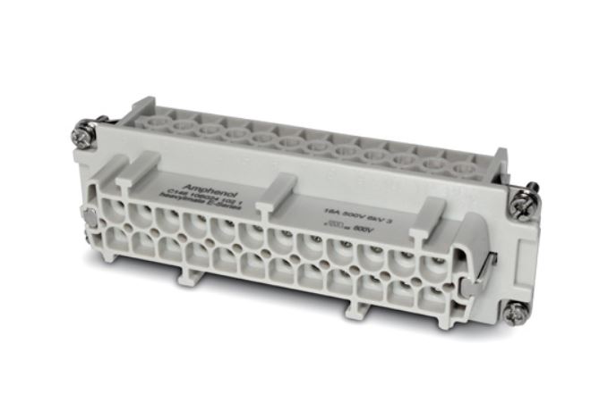 Amphenol Industrial Heavy Duty Power Connector Insert, 16A, Female, C146 Series, 24 Contacts
