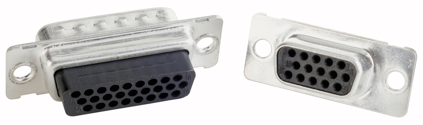 CONEC 62 Way Through Hole D-sub Connector Plug, with Mounting Hole