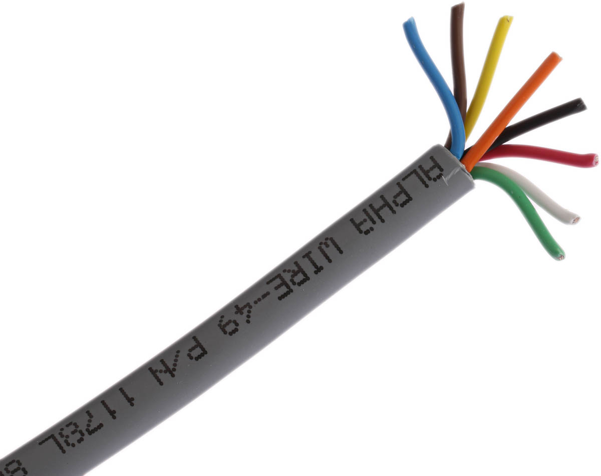 Alpha Wire Alpha Essentials LSZH Communication & Control Series Data Cable, 8 Cores, 0.35 mm², Unscreened, 22 AWG, 30m,
