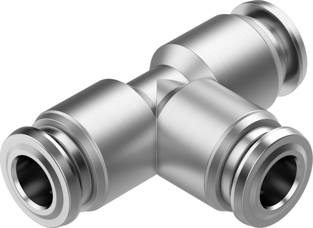 Festo NPQR Series T Fitting, Push In 6 mm to Push In 6 mm, Tube-to-Tube Connection Style, 8085717