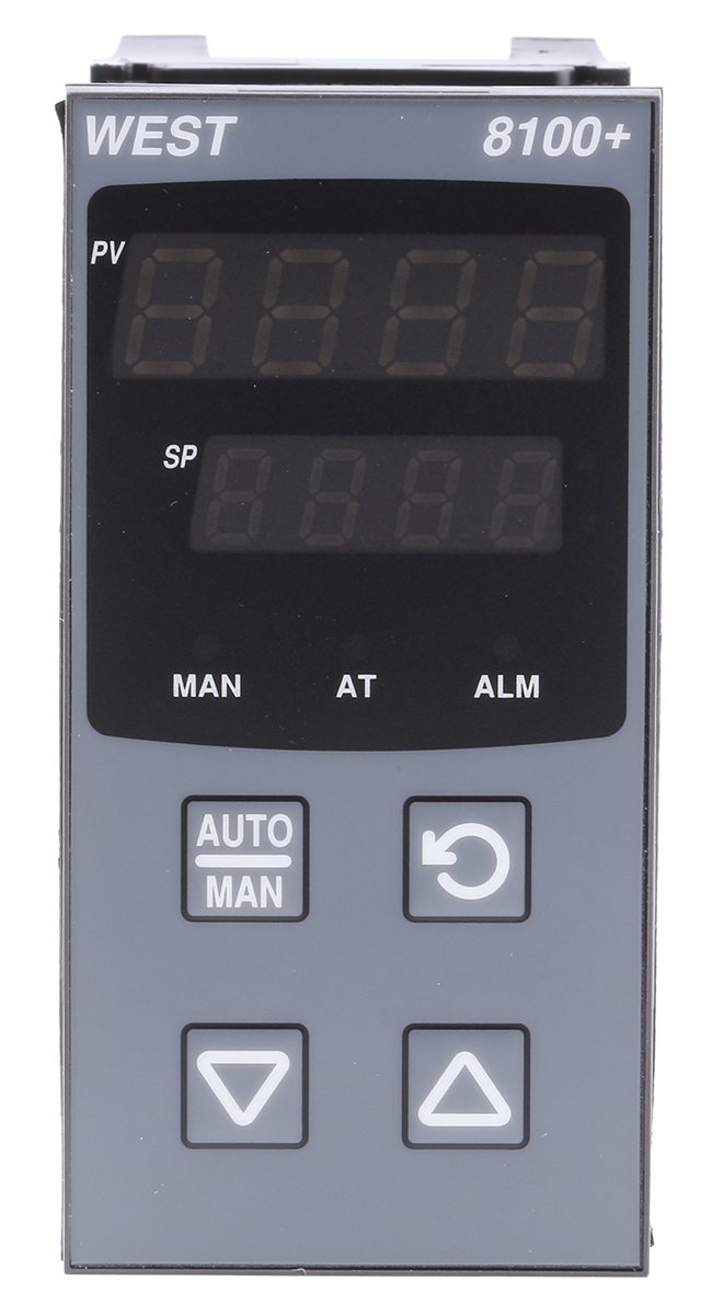 West Instruments P8100 PID Temperature Controller, 96 x 48 (1/8 DIN)mm, 1 Output Linear, 100 → 240 V ac Supply Voltage