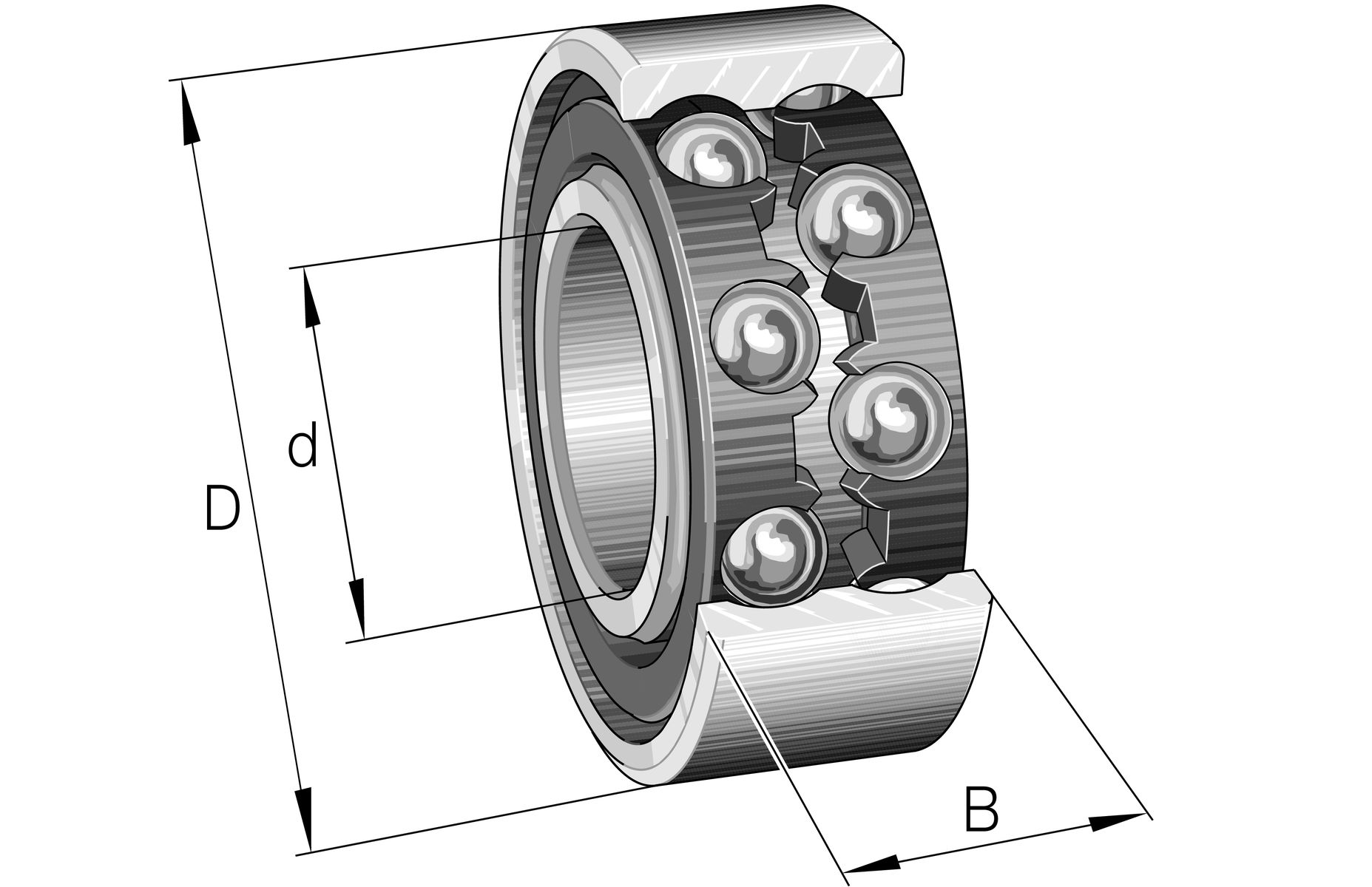 FAG 4206-BB-TVH 2 Row Ball Bearing - 30 mm ID, 62 mm OD
