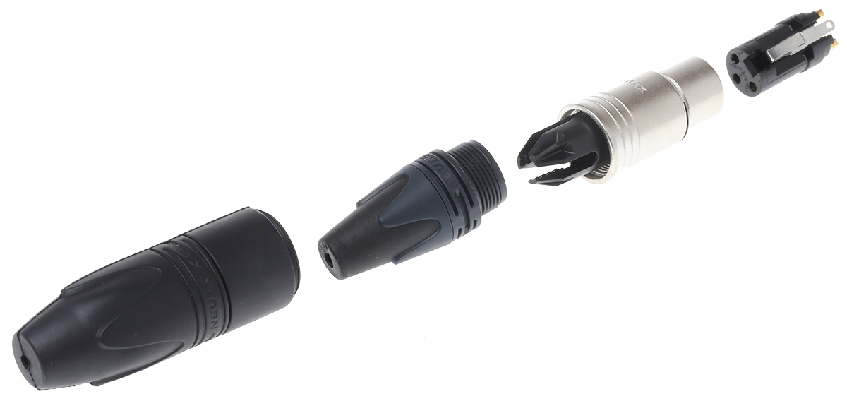 Neutrik Cable Mount XLR Connector, Female, 50 V, 3 Way, Gold Alloy over Nickel Plating
