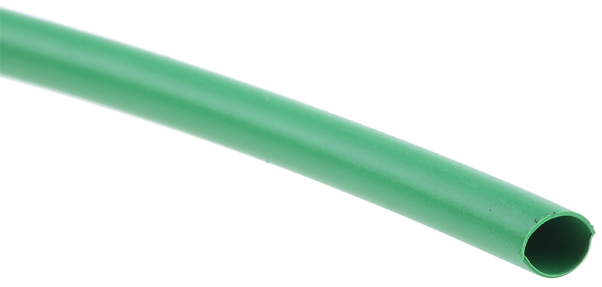 TE Connectivity Heat Shrink Tubing, Green 3.2mm Sleeve Dia. x 1.2m Length 2:1 Ratio, RNF-100 Series