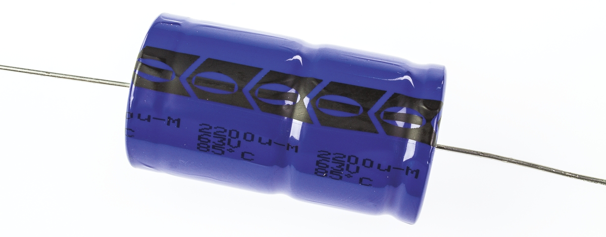 Vishay 2200μF Aluminium Electrolytic Capacitor 63V dc, Axial, Through Hole - MAL202118222E3