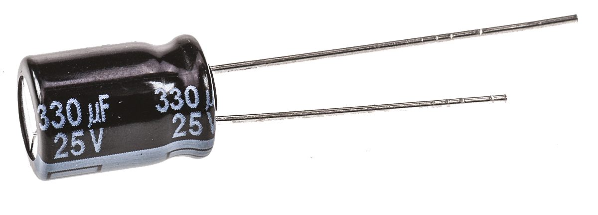 Panasonic 330μF Aluminium Electrolytic Capacitor 25V dc, Radial, Through Hole - EEUFR1E331