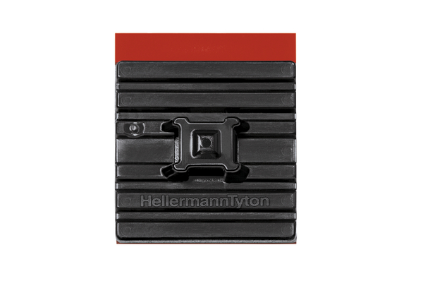 HellermannTyton Self Adhesive Black Cable Tie Mount 28 mm x 28mm, 5.4mm Max. Cable Tie Width