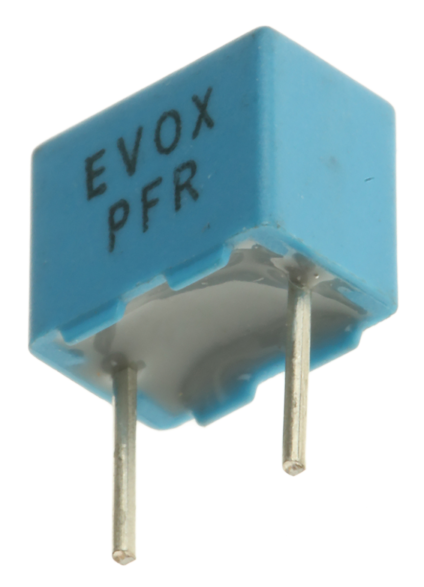 KEMET PFR510 Polypropylene Film Capacitor, 250 V ac, 630 V dc, ±5%, 1nF, Through Hole