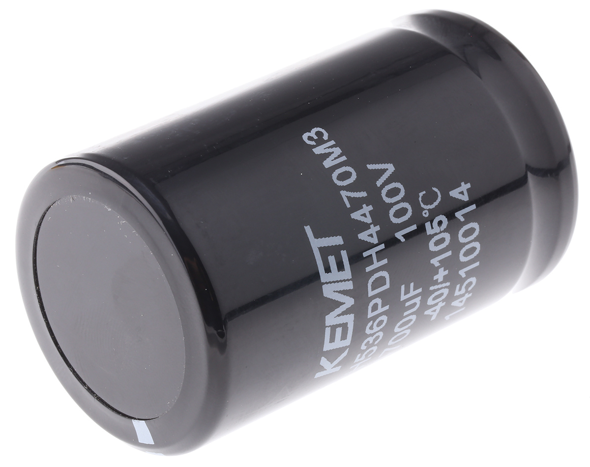 KEMET 4700μF Aluminium Electrolytic Capacitor 100V dc, Snap-In - PEH536PDH4470M3