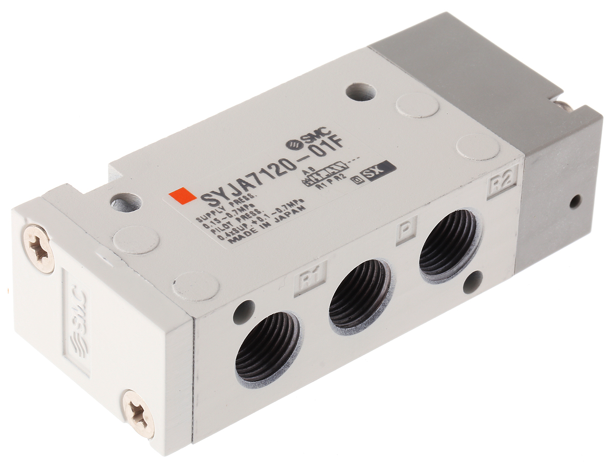 SMC 5/2 Pneumatic Control Valve - Pilot/Spring G 1/8 SYJA7000 Series