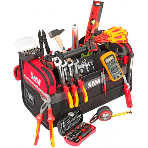 SAM 125 Piece Electrician Tool Tool Kit with Box, Yes