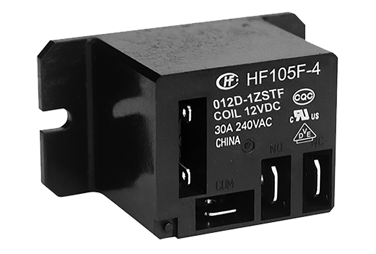 Hongfa Europe GMBH Flange Mount Power Relay, 12V dc Coil, 20A Switching Current, SPDT