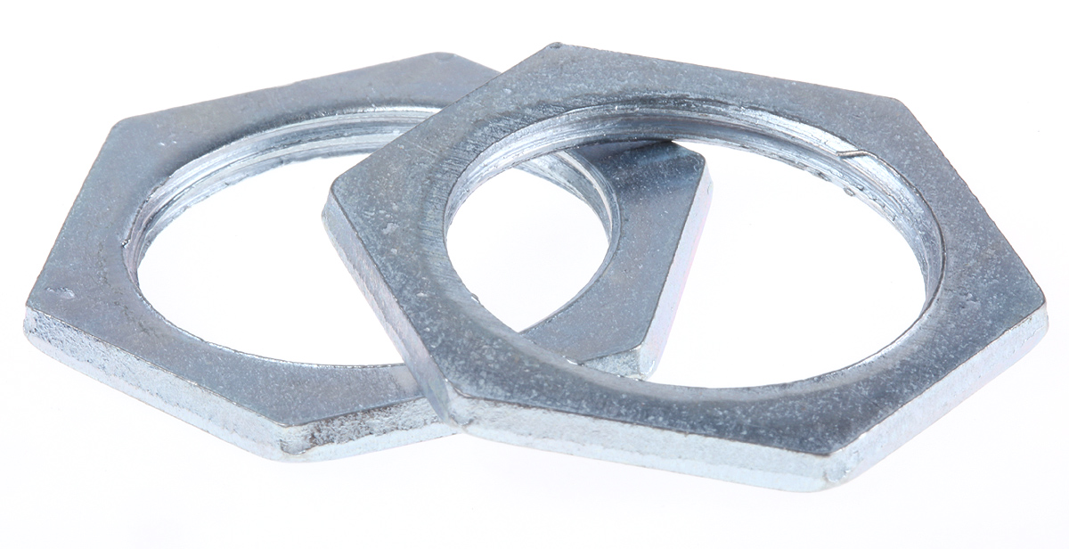 RS PRO Silver Steel Cable Gland Locknut, M25 Thread