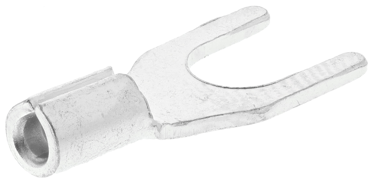 RS PRO Uninsulated Crimp Spade Connector, 0.5mm² to 1.5mm², 22AWG to 16AWG, M4 Stud Size