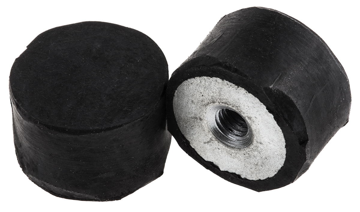 FIBET Cylindrical M4 Anti Vibration Mount, Female Buffer Foot with 16.2kg Compression Load