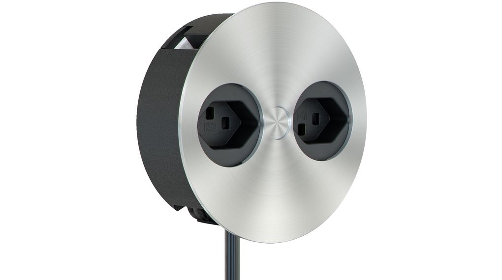 B3 Cable Solutions Silver 2 Gang Plug Socket