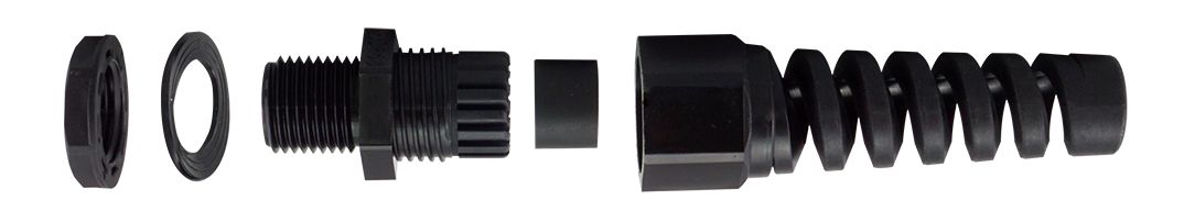 RS PRO Black Nylon Cable Gland, M16 Thread, 5mm min., 10mm max., IP68
