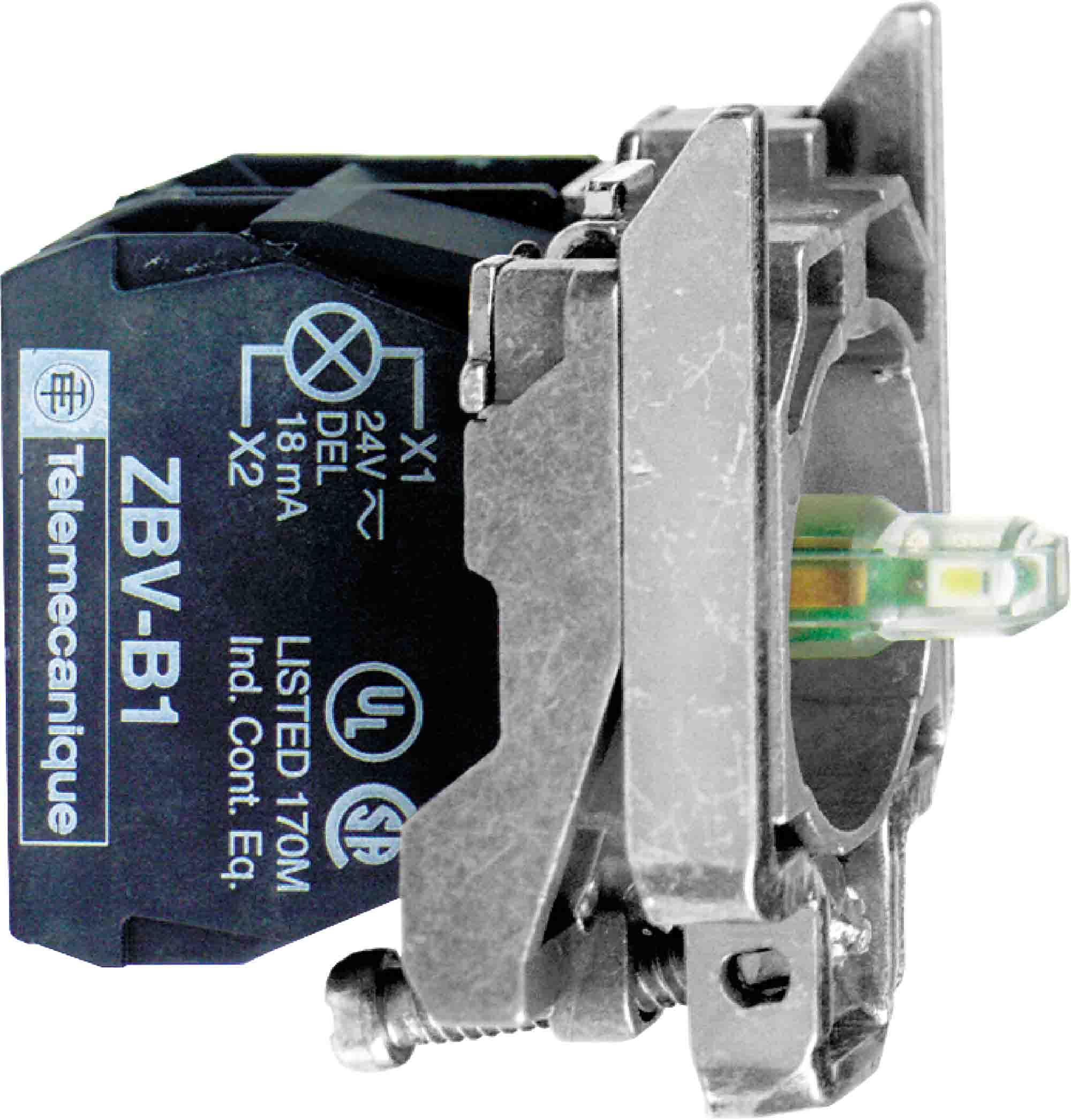 Schneider Electric ZB4 Series Light Block, 120V, White Light, 1CO