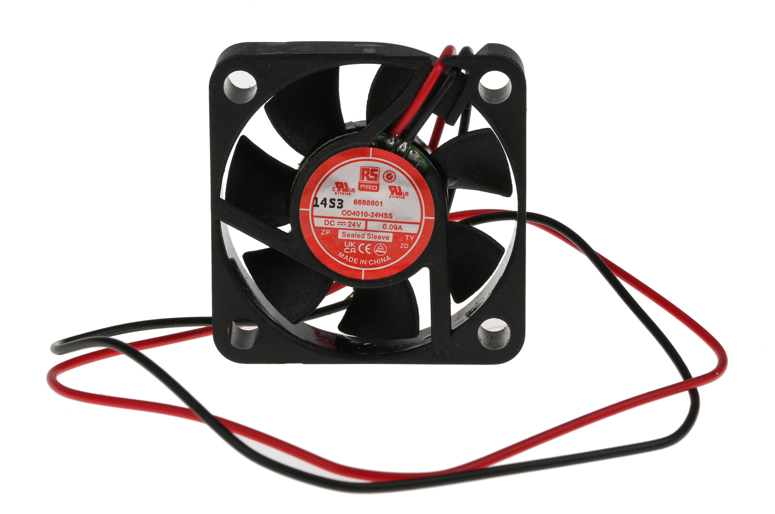 RS PRO Axial Fan, 24 V dc, DC Operation, 11.4m³/h, 1.4W, 90mA Max, 40 x 40 x 10mm