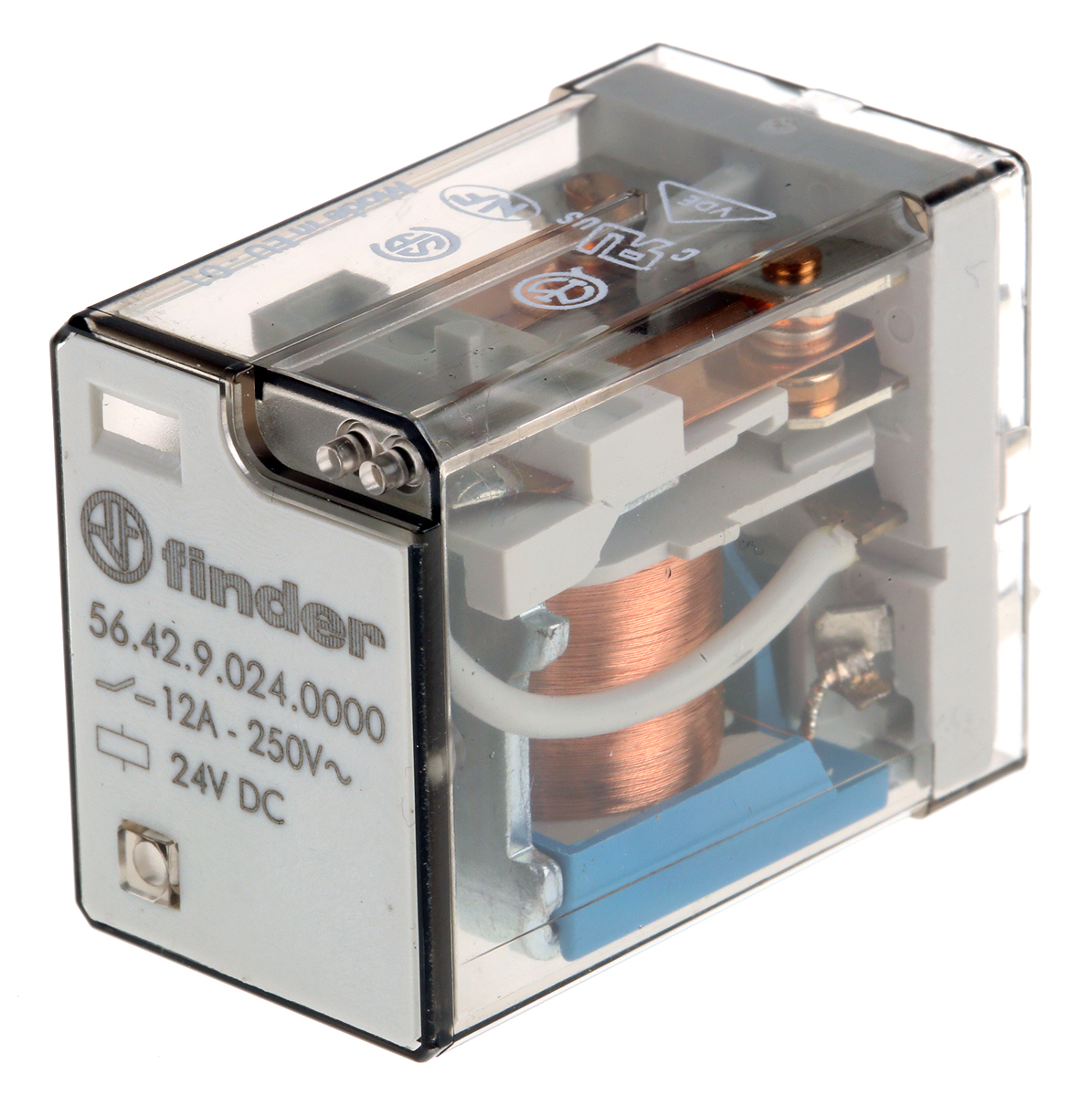 Finder PCB Mount Power Relay, 24V dc Coil, 12A Switching Current, DPDT