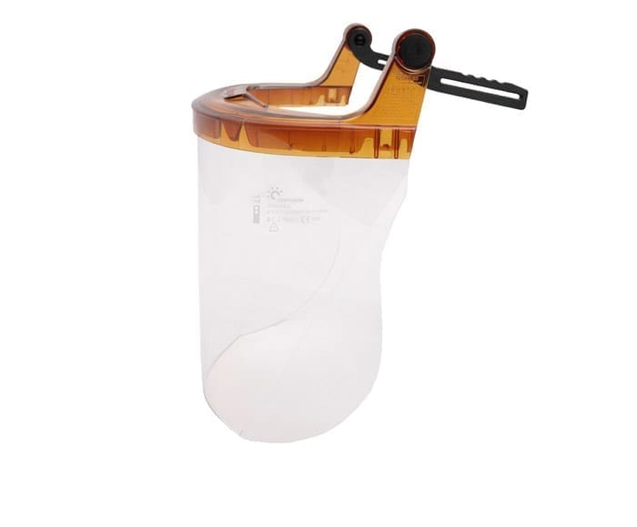 Centurion Safety Clear Flip Up Triacetate High Heat Face Shield with Face Guard , Resistant To Chemical, Heat, Oil,