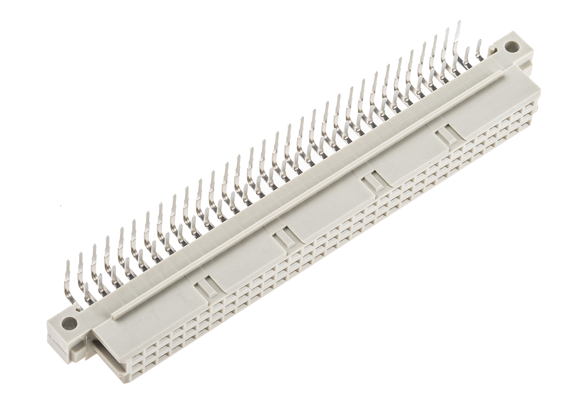 ERNI 64 Way 2.54mm Pitch, Type R Class C2, 3 Row, Right Angle DIN 41612 Connector, Socket