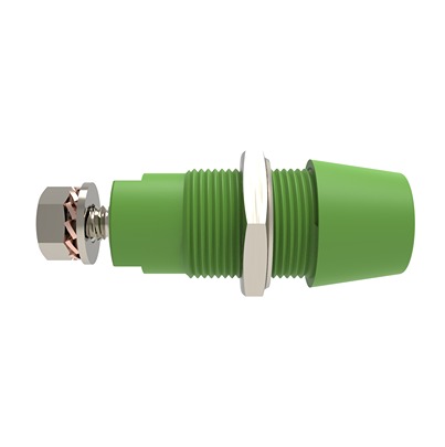 Schutzinger Green Female Banana Connector, 4 mm Connector, M4 Thread Termination, 32A, 1.5 kV dc, 1 kV dc, 600 V dc,