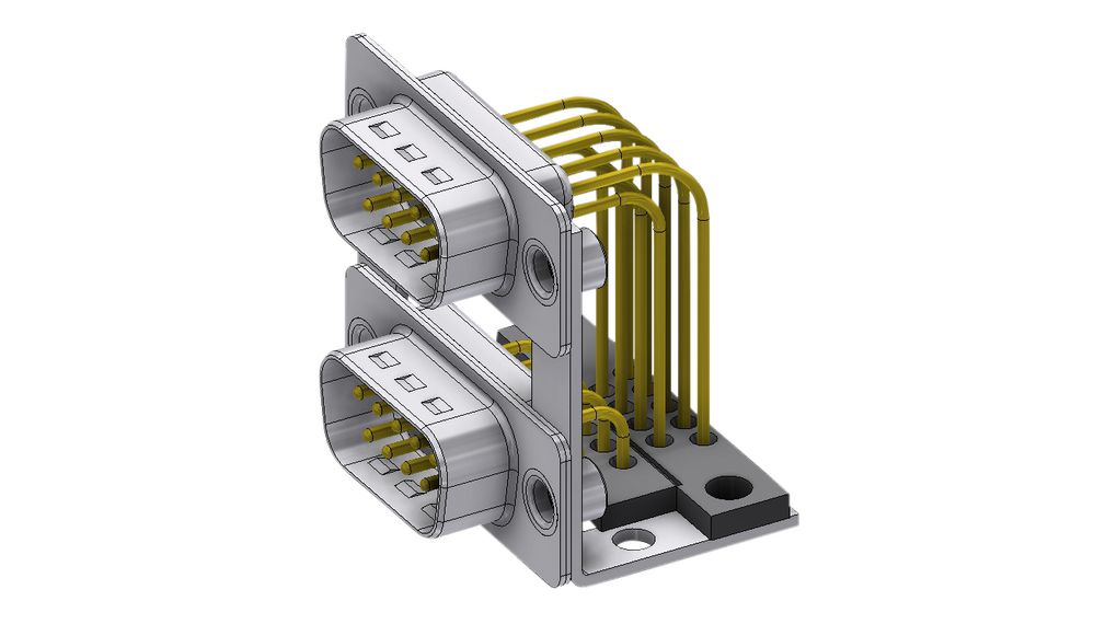 Deltron Connectors DPB09PN70 19 Way D-sub Connector Plug, 2.84mm Pitch, with Screw Locks