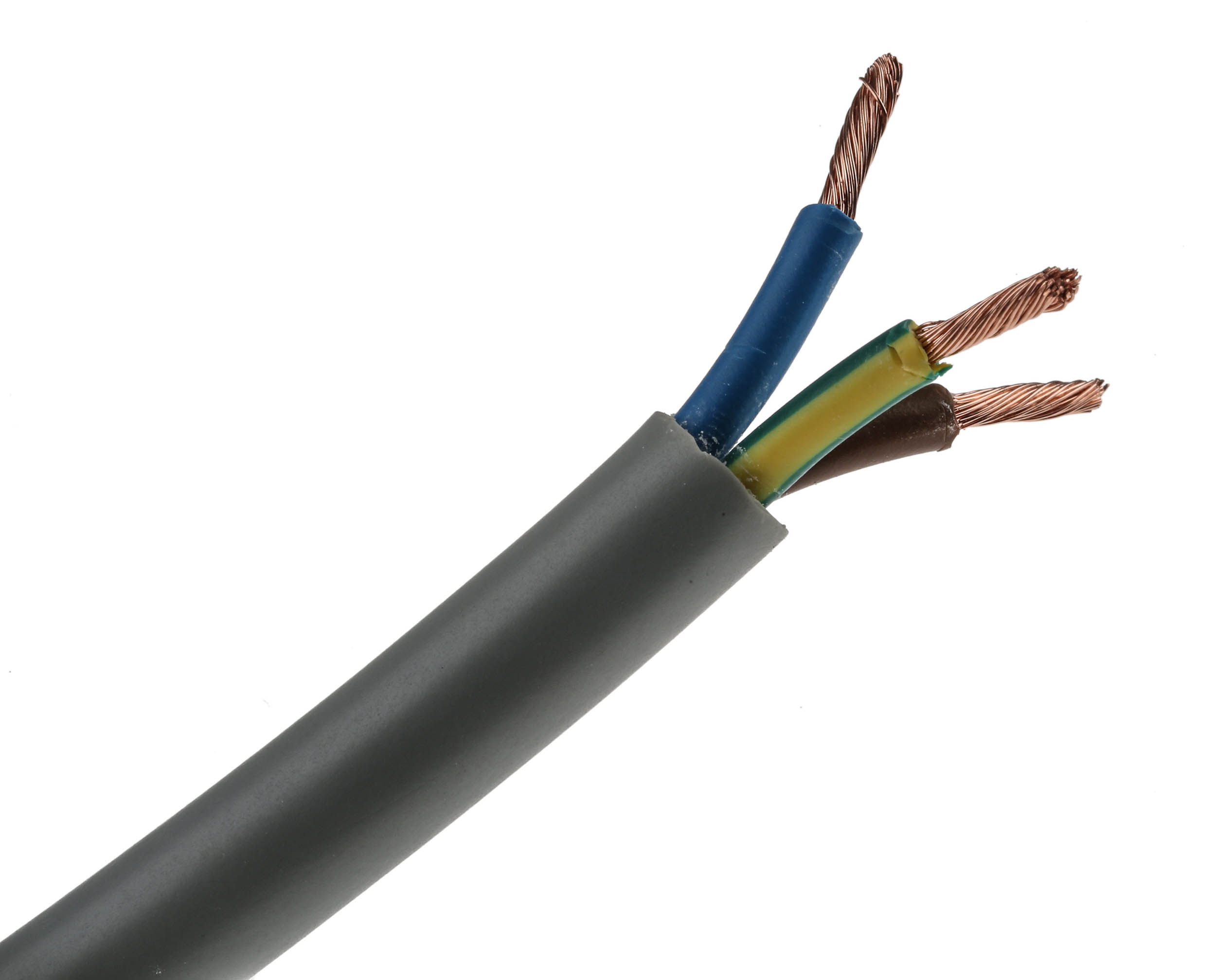 RS PRO 3183Y 2.5 mm² 3 Core Power Cable, H05VV-F, Grey PVC, 100m
