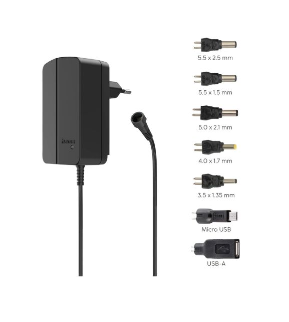 Hama 18W Plug-In Plug In Power Supply 3 → 12V Output, 1.5A Output