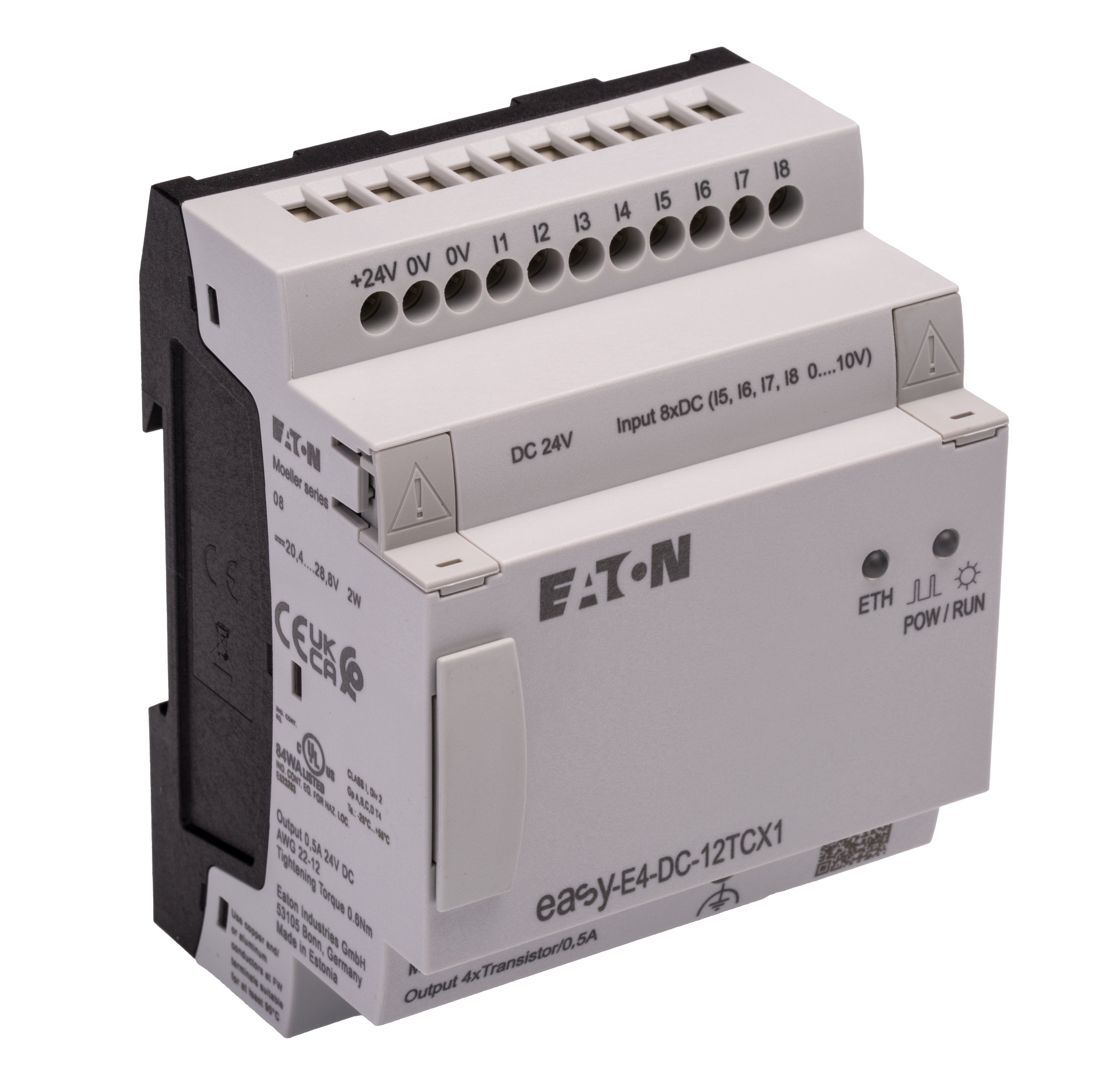 Eaton EasyE4 Series Logic Module, 24 V dc Supply, Transistor Output, 4 (Analogue), 8 (Digital)-Input, Analogue, Digital