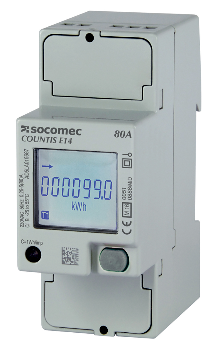 Socomec 1 Phase Backlit LCD Energy Meter