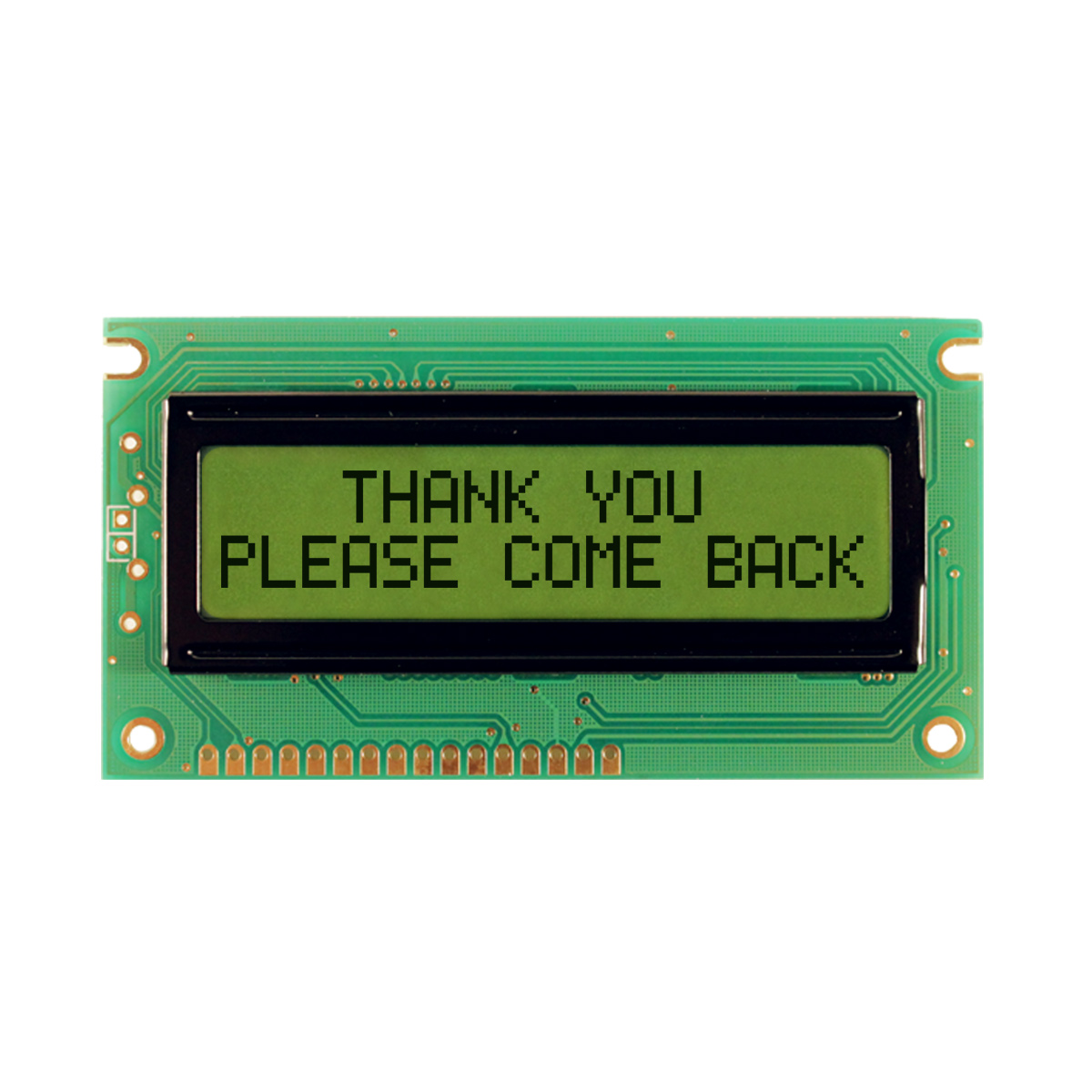 NEWHAVEN DISPLAY INTERNATIONAL NHD-0216BZ-RN-YBW Alphanumeric LCD Alphanumeric Display Yellow/Green, 2 Rows by 16