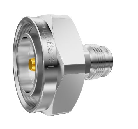 Telegartner Straight 50Ω Coaxial Adapter 7/16 Plug to 2.2-5 Socket 0 → 6GHz