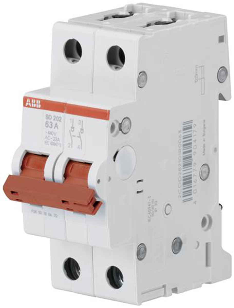ABB 2P Pole Isolator Switch - 25A Maximum Current