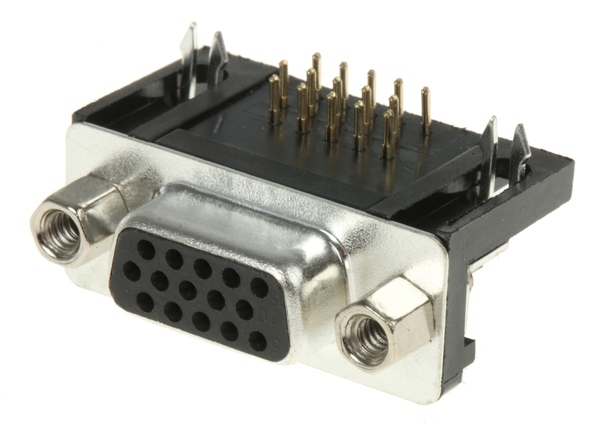 ASSMANN WSW A-HDF 15 Way Right Angle Through Hole D-sub Connector Socket, 1.98mm Pitch