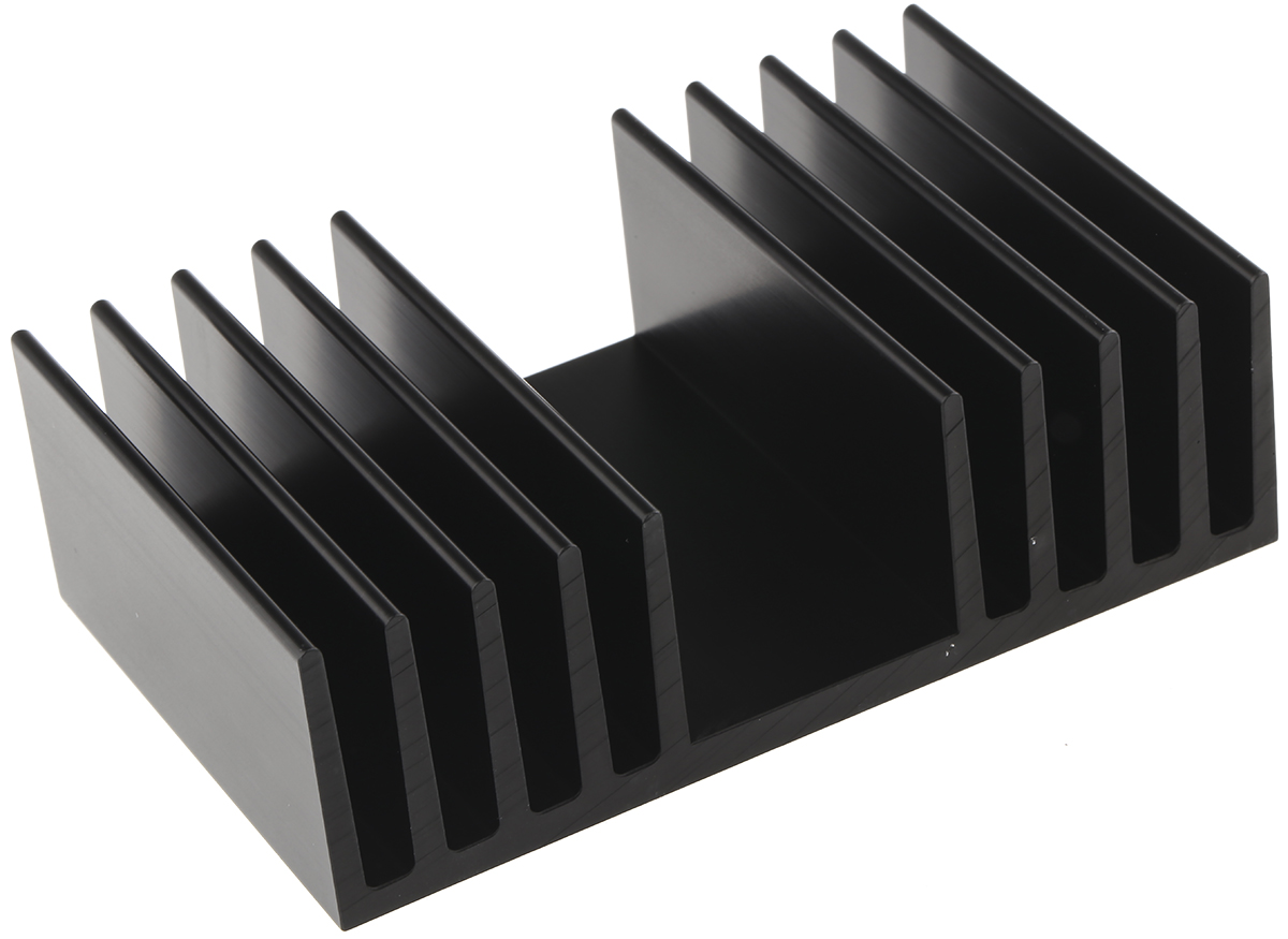 RS PRO Heatsink, Universal Rectangular Alu, 1.2K/W, 75 x 120 x 37mm