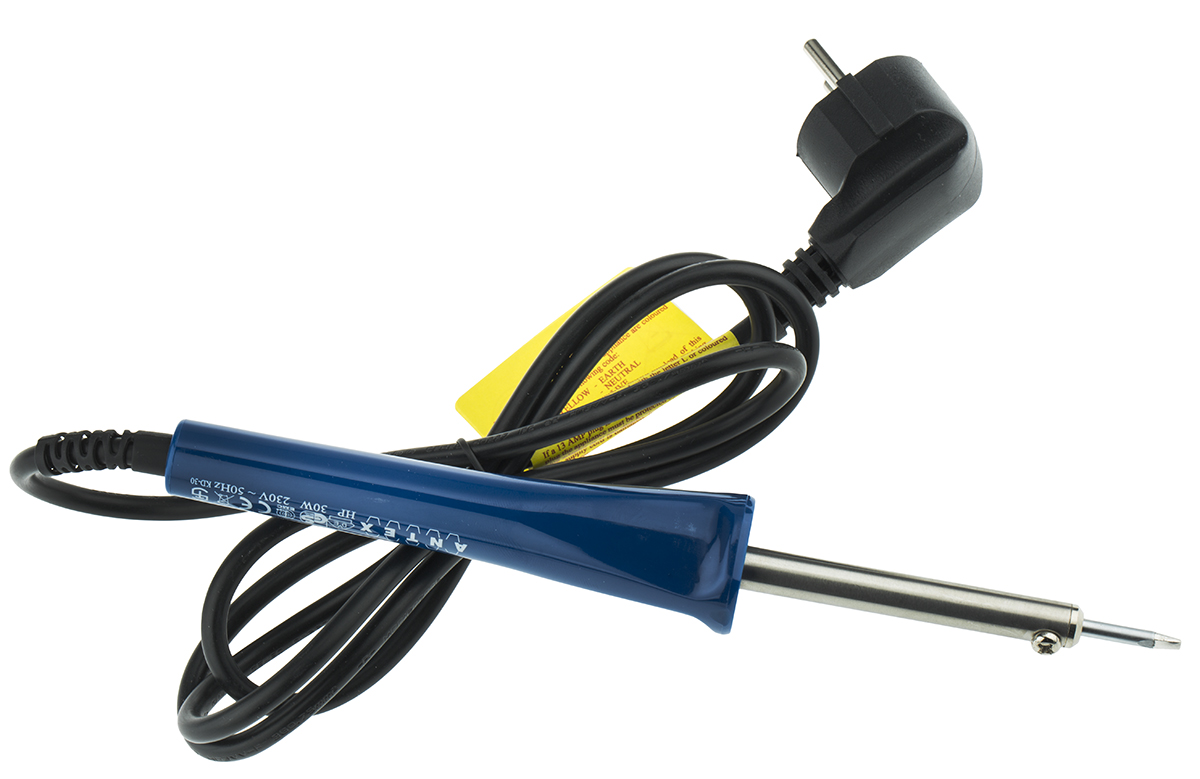 Antex Electronics Electric Soldering Iron, 230V, 30W, for use with Soldering Work with Lead Free Solder