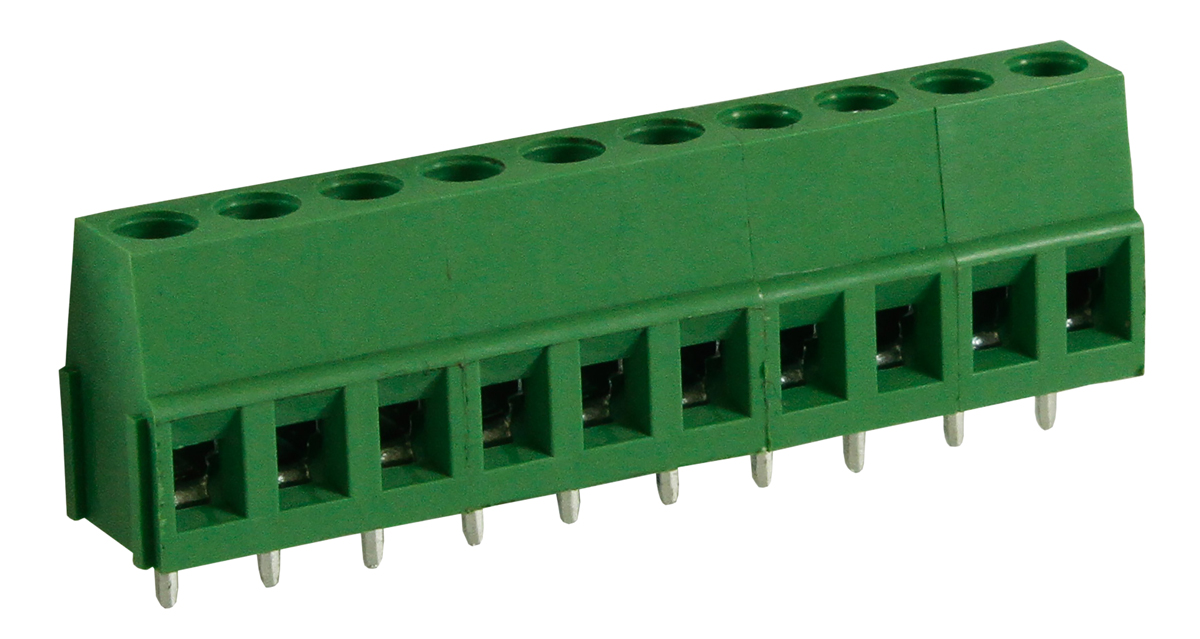 RS PRO PCB Terminal Block, 10-Contact, 5mm Pitch, Through Hole Mount, 1-Row, Screw Termination