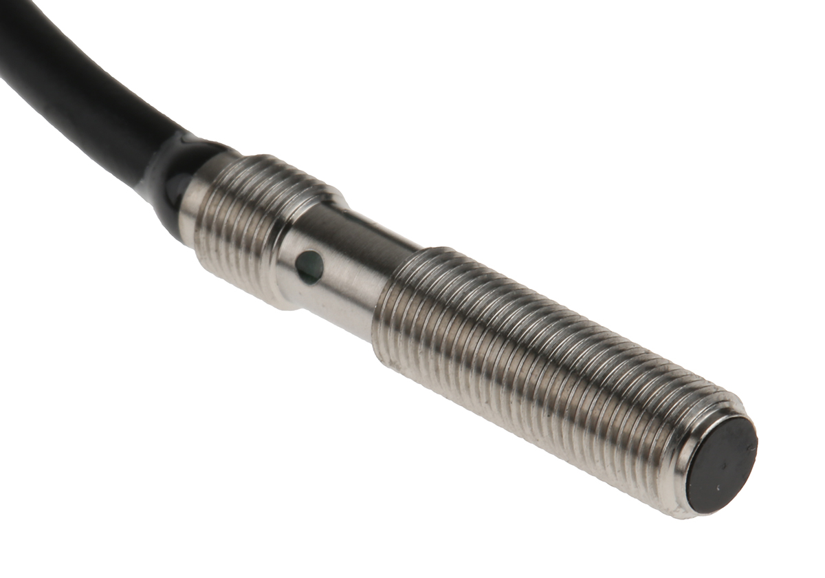 Omron Inductive Threaded Barrel Proximity Sensor, M5, 1.2 mm Detection, NPN NO, 10 → 30 V dc