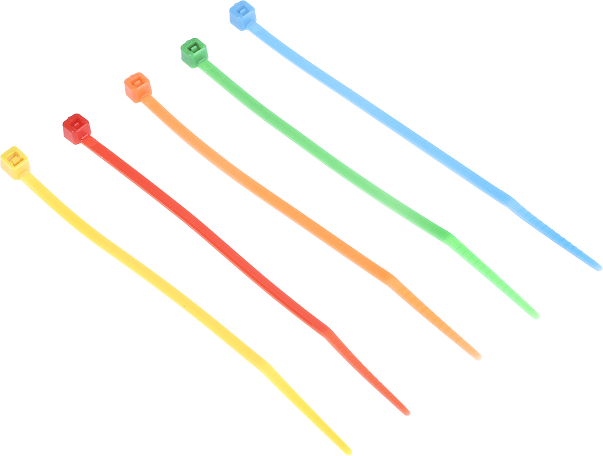 RS PRO Cable Tie, 100mm x 2.5 mm, Assorted Nylon, Pk-250