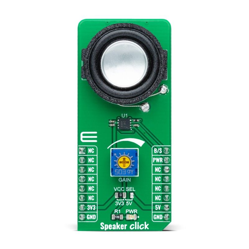 MikroElektronika MIKROE-4662, Speaker Click Audio Amplifier mikroBus Click Board for mikroBUS socket for Audio Power