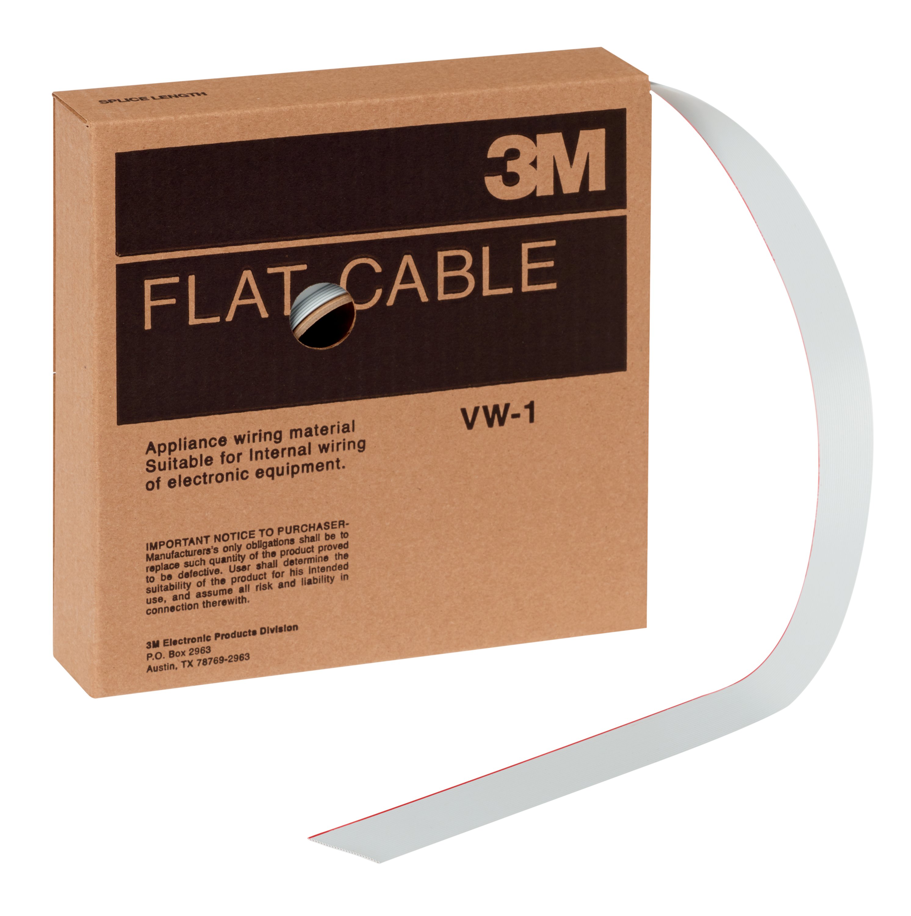 3M 3801 Series Flat Ribbon Cable, 26-Way, 1.27mm Pitch, 100ft Length