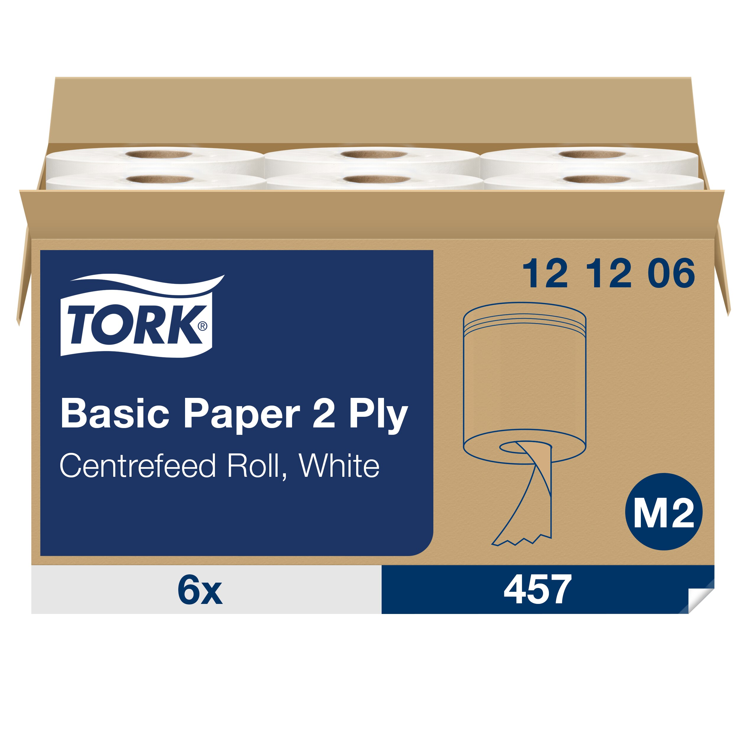 Tork Centrefeed roll Rolled White Paper Towel, 160 m x 200mm, 2-Ply