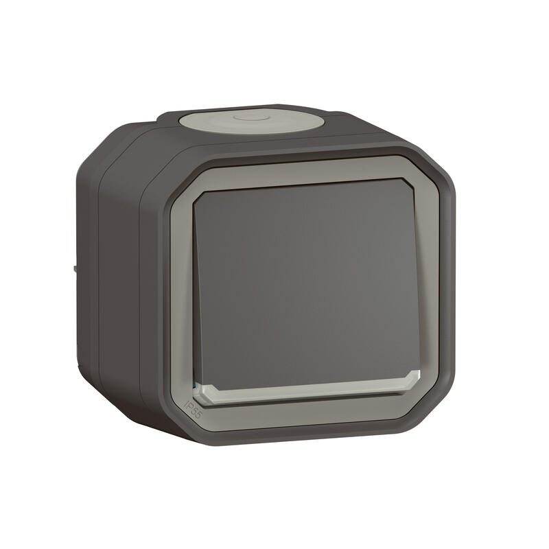 Legrand Grey Push Button Light Switch, 1 Way