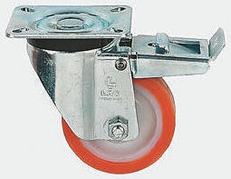 LAG Braked Swivel Castor Wheel, 250kg Capacity, 125mm Wheel