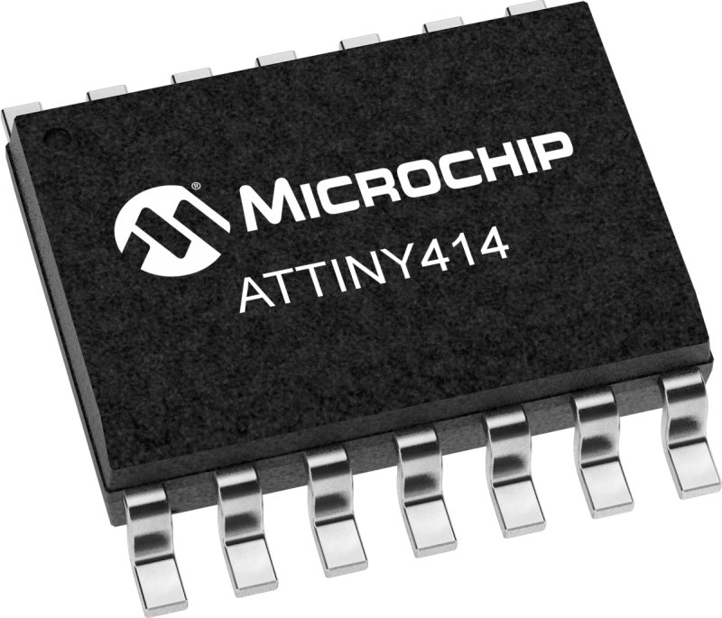 Microchip, 8bit AVR, tinyAVR Microcontroller, 14MHz, 4 kB Flash, 14-Pin SOIC