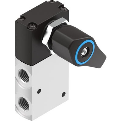 Festo Manual 3/2-way, monostable, open/closed Pneumatic Manual Control Valve VHEF Series, G 1/4, 2.5mm, 4106807