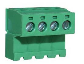 RS PRO, 5.08mm Pitch, 4 Way, Right Angle, Pluggable Terminal Block, Inverted Plug, Through Hole, Screw Termination